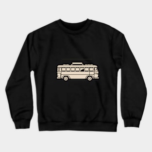 Line art of a vintage bus Crewneck Sweatshirt